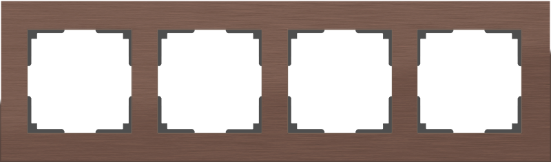 Рамка на 4 поста /WL11-Frame-04 (коричневый алюминий) - фото 1 - id-p75502430