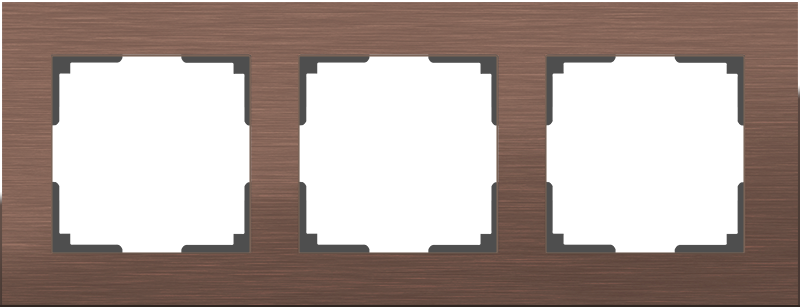 Рамка на 3 поста /WL11-Frame-03 (коричневый алюминий) - фото 1 - id-p75502642