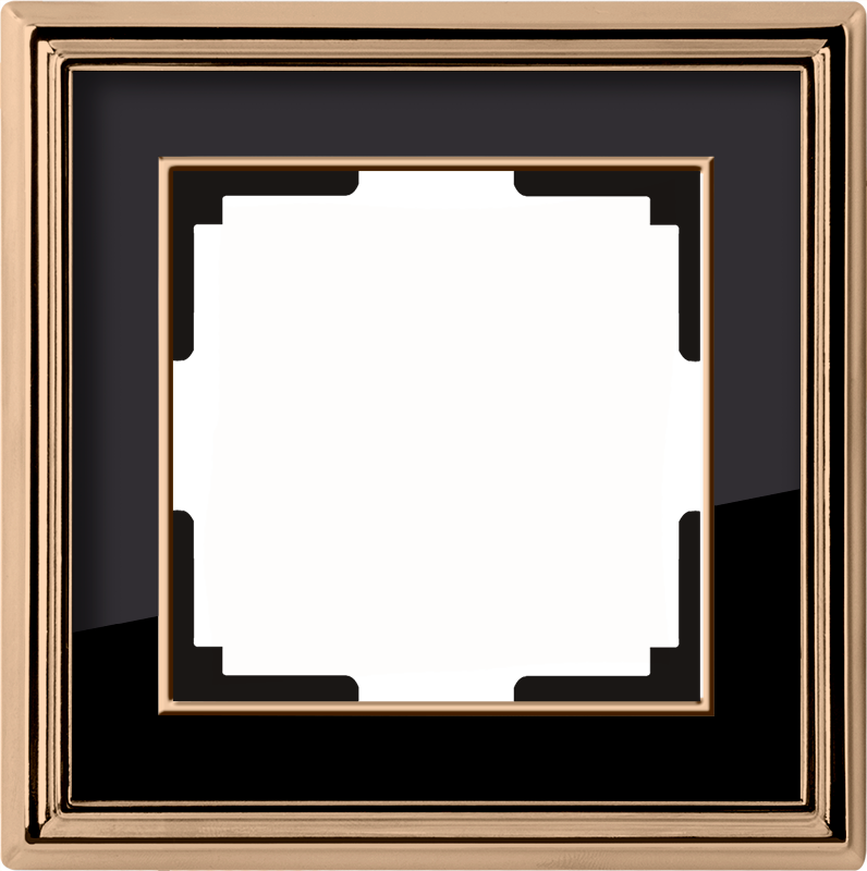 Рамка на 1 пост /WL17-Frame-01 (золото/черный)