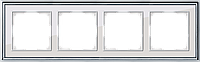 Рамка на 4 поста /WL17-Frame-04 (хром/белый)
