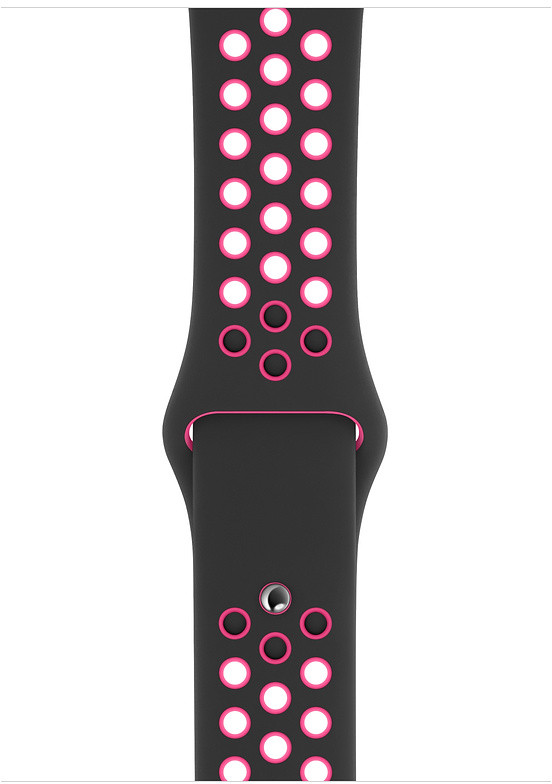 Браслет/ремешок для Apple Watch 44mm Blast Nike Sport Band – S/M & M/L Black/Pink (MWUC2ZM/A)