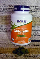 Хлорелла. Now Foods, Сертифицированная натуральная хлорелла, 500 мг, 200 таблеток. Без ГМО., фото 1