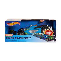 Машинка Hot Wheels Race N Crash 20 см со звуковыми и световыми эффектами сине-зеленая