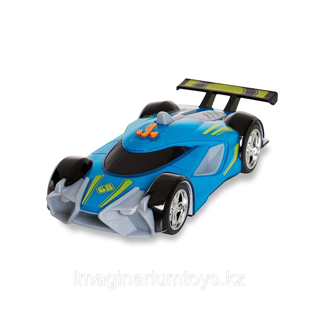 Машинка Hot Wheels Race N Crash 20 см со звуковыми и световыми эффектами сине-зеленая - фото 3 - id-p75908192
