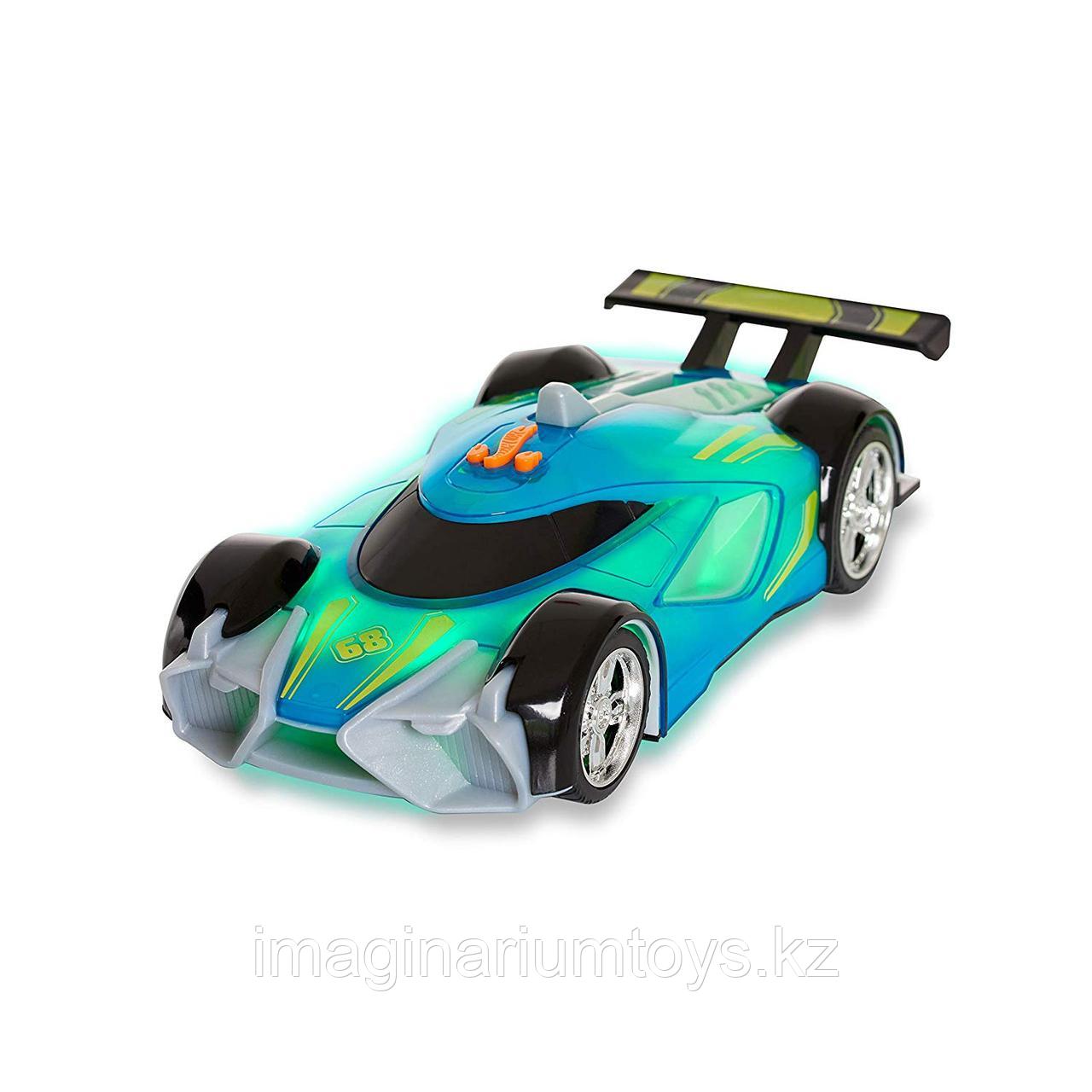 Машинка Hot Wheels Race N Crash 20 см со звуковыми и световыми эффектами сине-зеленая - фото 4 - id-p75908192