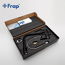 FRAP F4352-7 Смеситель д/кухни с питьевым каналом черный высок., фото 5