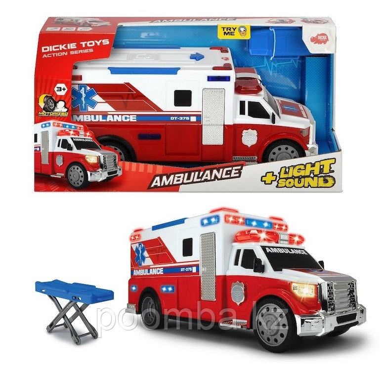 Машинка скорой помощи моторизированная 33 см свет звук Dickie Toys