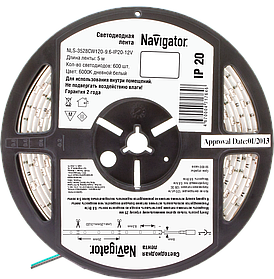 Лента СД NLS-3528CW120-9.6-IP20-12V R5 71 764 Navigator