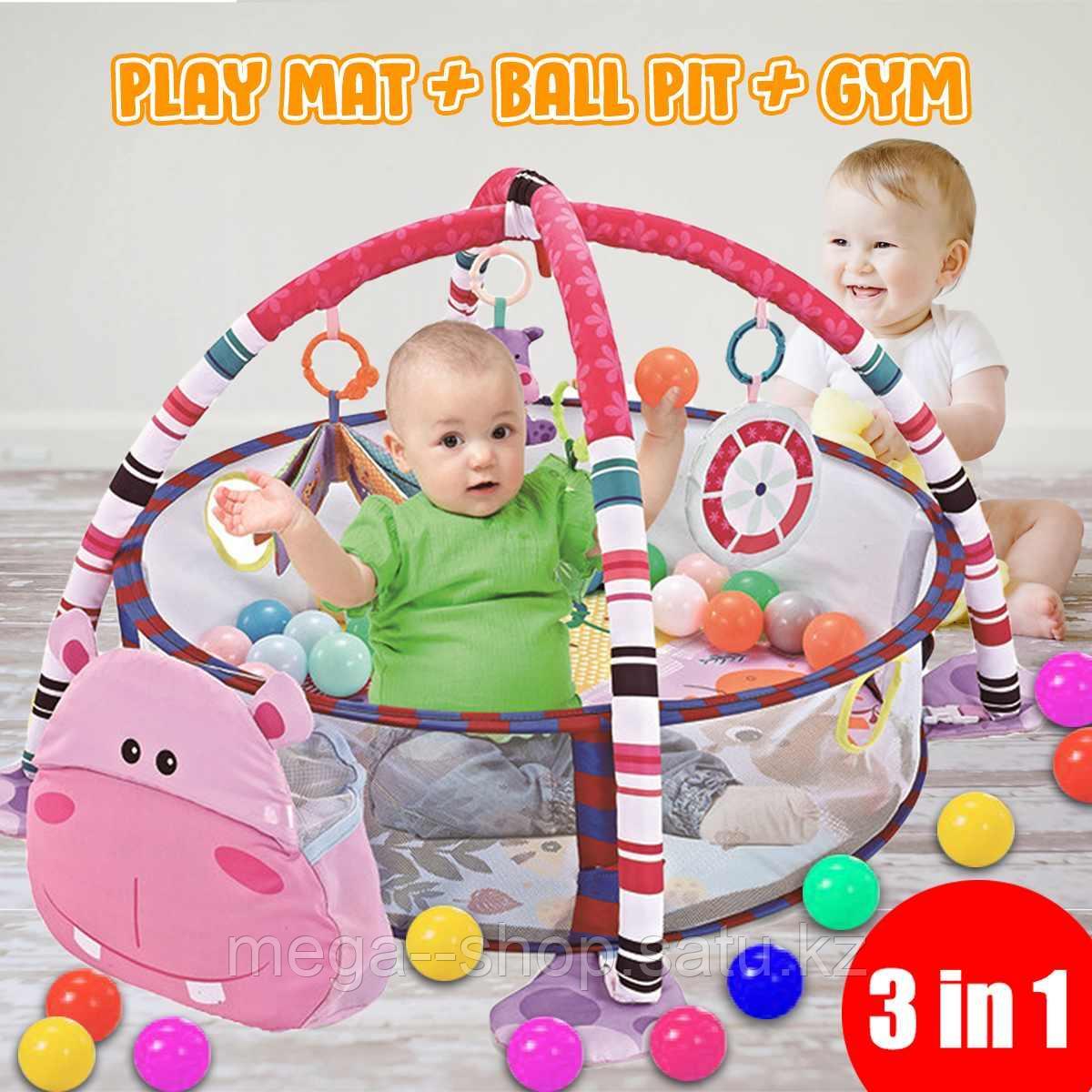 Детский развивающий коврик 3 в 1 activity gym and ball pit c шариками