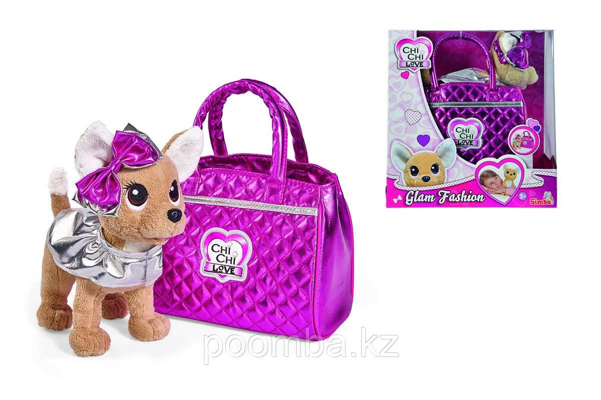 Плюшевая собачка 20 см Chi-Chi love Гламур с розовой сумочкой и бантом Simba