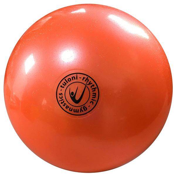 Мяч для художественной гимнастики с блестками 17-18 см Tuloni, фото 1