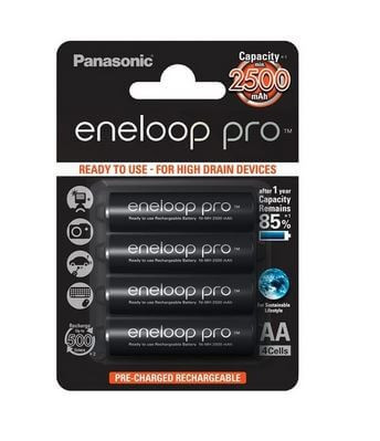 Аккумулятор Panasonic eneloop pro BK-3HCDE/4BE 2500mAh R06 AA BL4