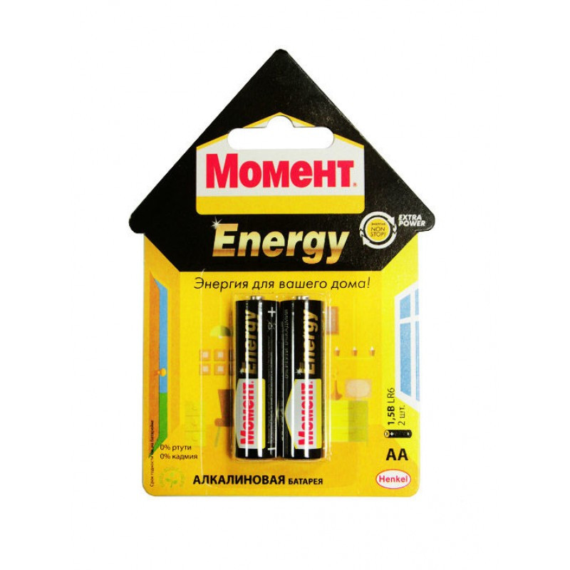 АЛКАЛИНОВЫЕ БАТАРЕЙКИ МОМЕНТ ENERGY 2 х АА