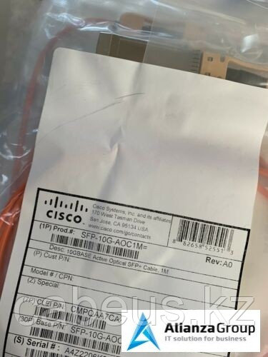 Кабель/трансивер Cisco SFP-10G-AOC1M - фото 1 - id-p76064410