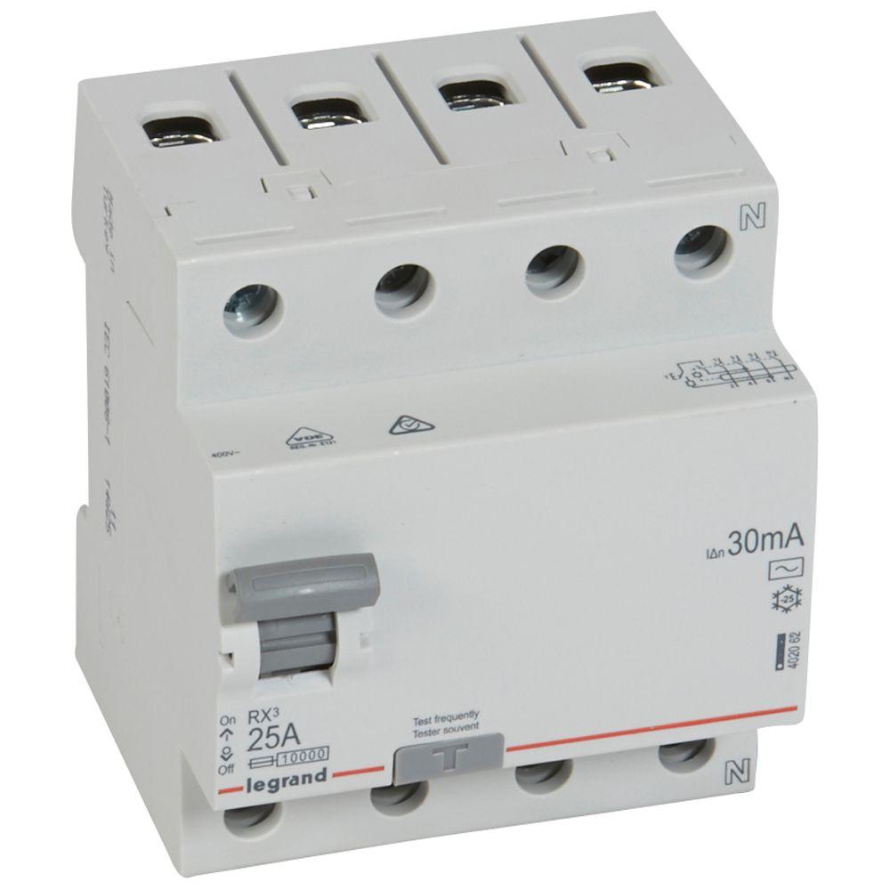 Авт.выкл-ль ВДТ RX3 4п 25A 30MA AC /402062/