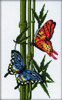 Набор для вышивания крестом "Бабочки и бамбук"