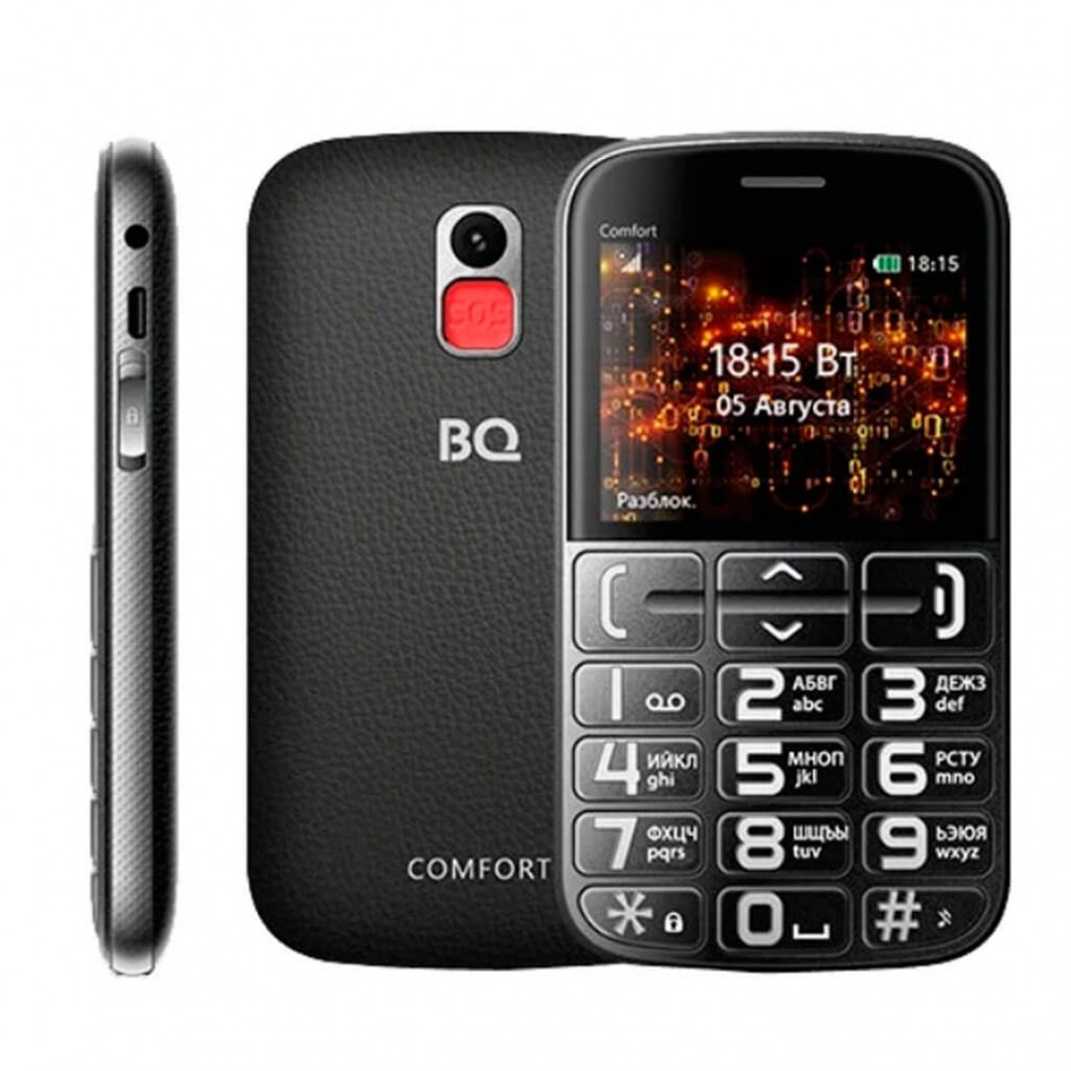 Мобильный телефон BQ-2441 Comfort Черный+Серебристый