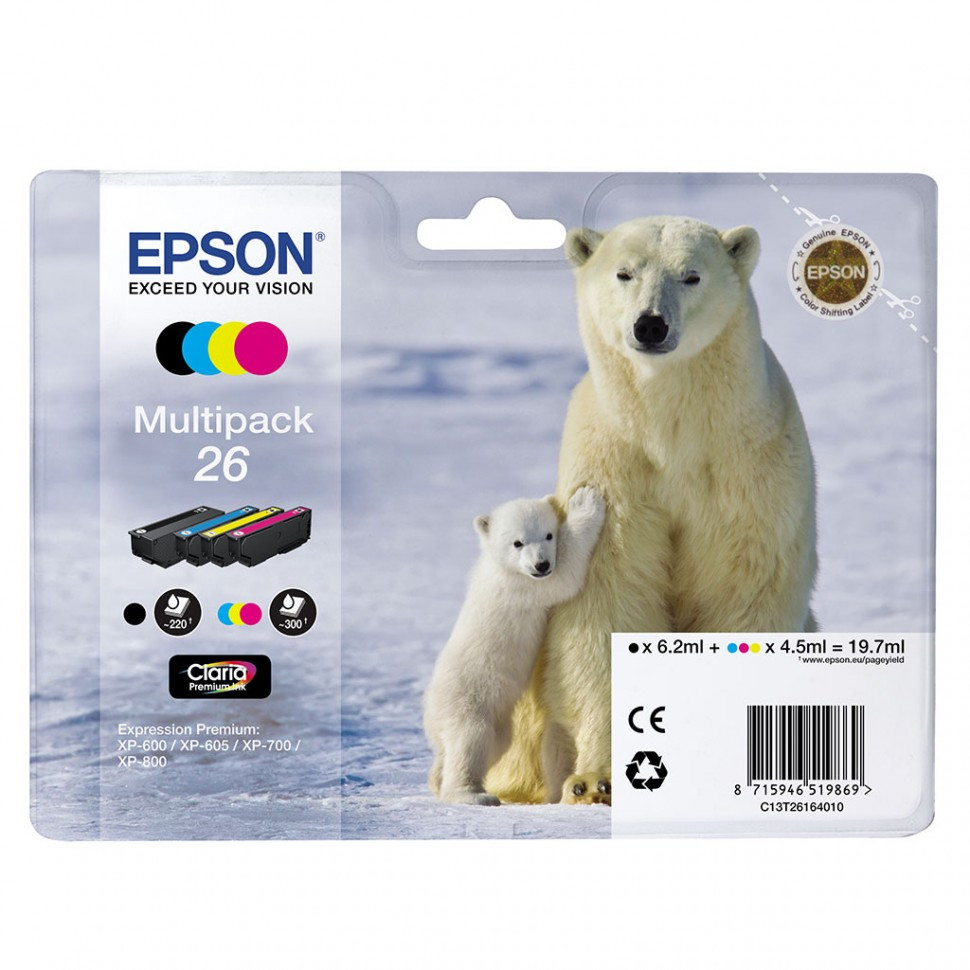 Картридж Epson C13T26164010 XP600/7/8 набор 4шт