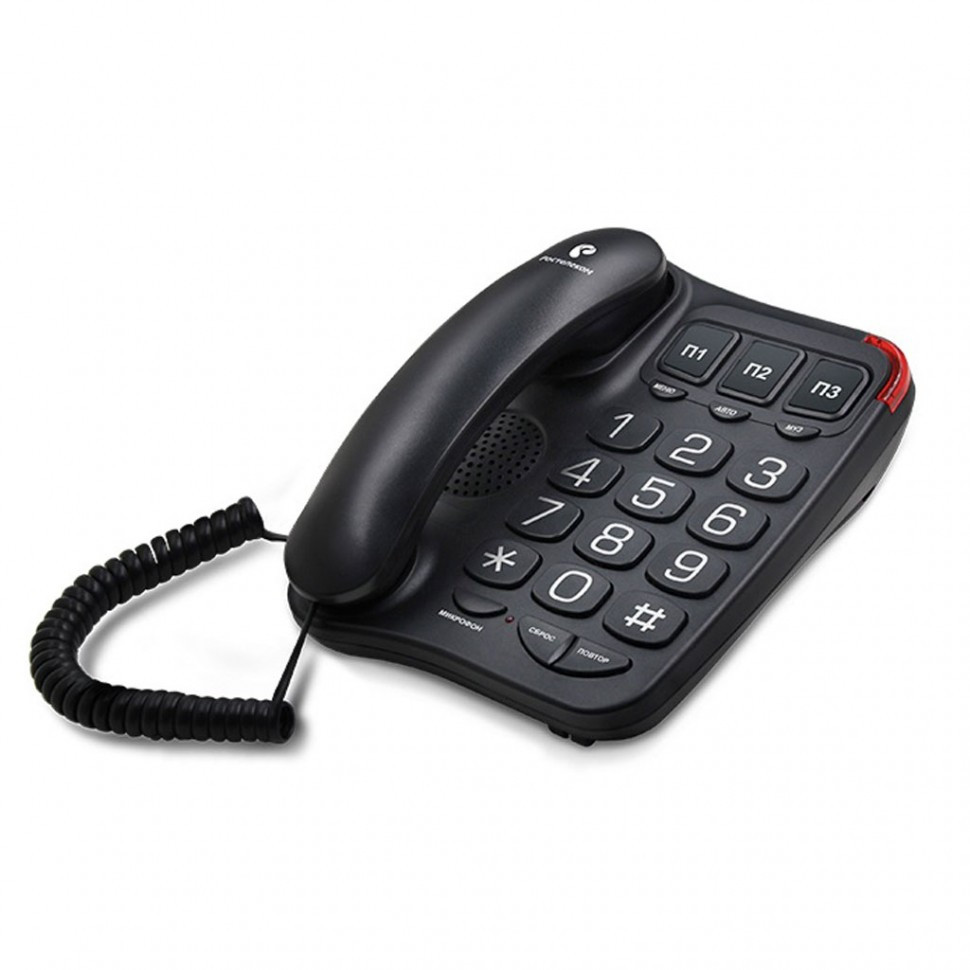 Телефон проводной Texet TX-214 черный