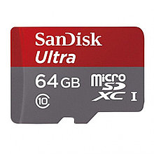 Карта памяти MicroSD 64GB Class 10 U1 SanDisk SDSQUNS-064G-GN3MA