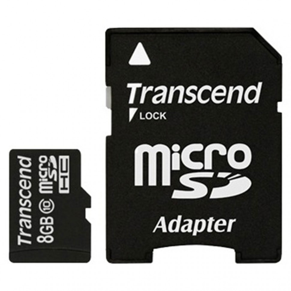 Карта памяти MicroSD 8GB Class 10 Transcend TS8GUSDHC10