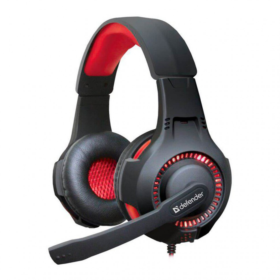 Наушники-гарнитура игровые Defender Warhead G-450 USB, подсветка, кабель 2,3 м