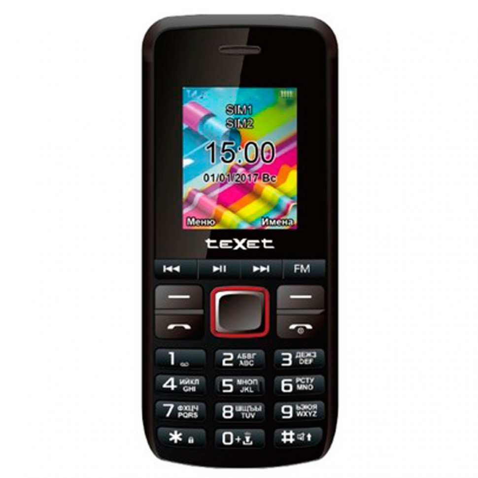 Мобильный телефон Texet TM-203 черно-красный