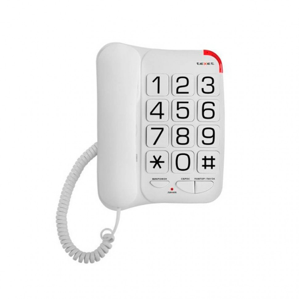 Телефон проводной Texet TX-201 белый