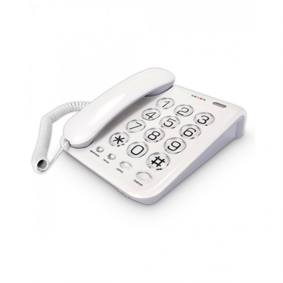 Телефон проводной Texet TX-250 белый