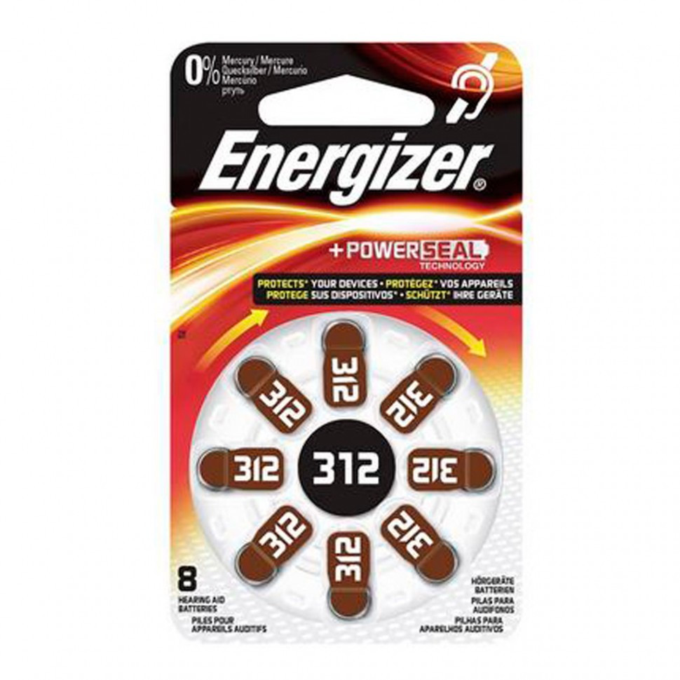 Элемент питания Energizer Zinc Air 312 -8 штук в упаковке