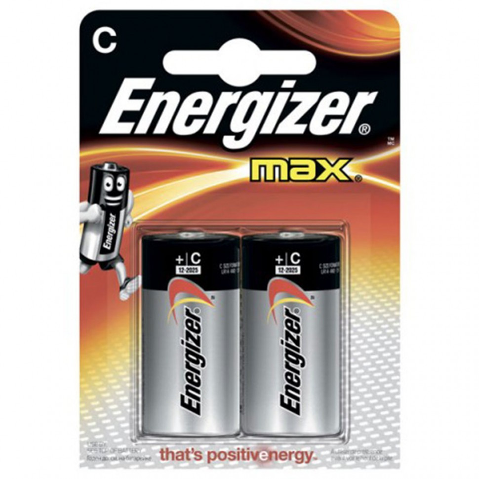 Элемент питания LR14 С Energizer MAX Alkaline 2 штуки в блистере