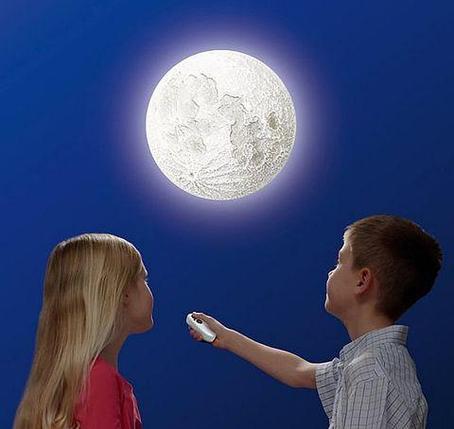 Лампа-ночник настенная «Луна» с пультом управления {питание от батарей, имитация фаз Луны}, фото 2