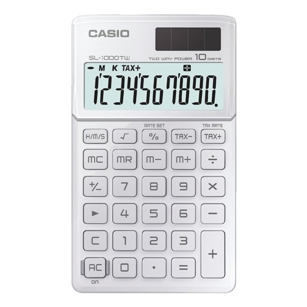 Калькулятор карманный CASIO, SL-1000TW-WE-S-EH, белый