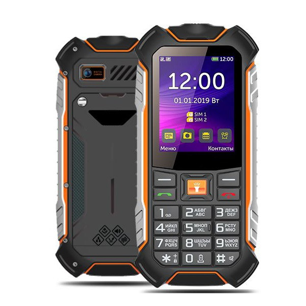 Противоударный, влаго- и пылезащищенный кнопочный телефон с мощным аккумулятором и функцией PowerBank, IDR035M - фото 3 - id-p76086840