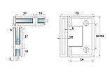 Петля стекло-стекло угол поворота 90˚ | FGD-65 SUS304/SSS | Матовая, фото 2