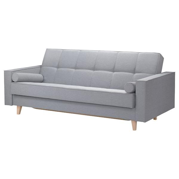 3-местный диван-кровать, АСКЕСТА Книса светло-серый ИКЕА, IKEA