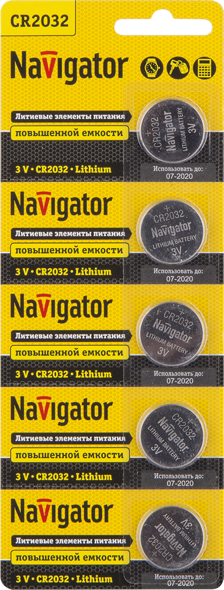 Элемент питания NBT-CR2032-BP5 94 765 Navigator