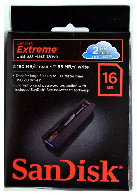 Накопитель USB 16G SanDisk, SDCZ80-016G-G46, "Cruzer Extreme"