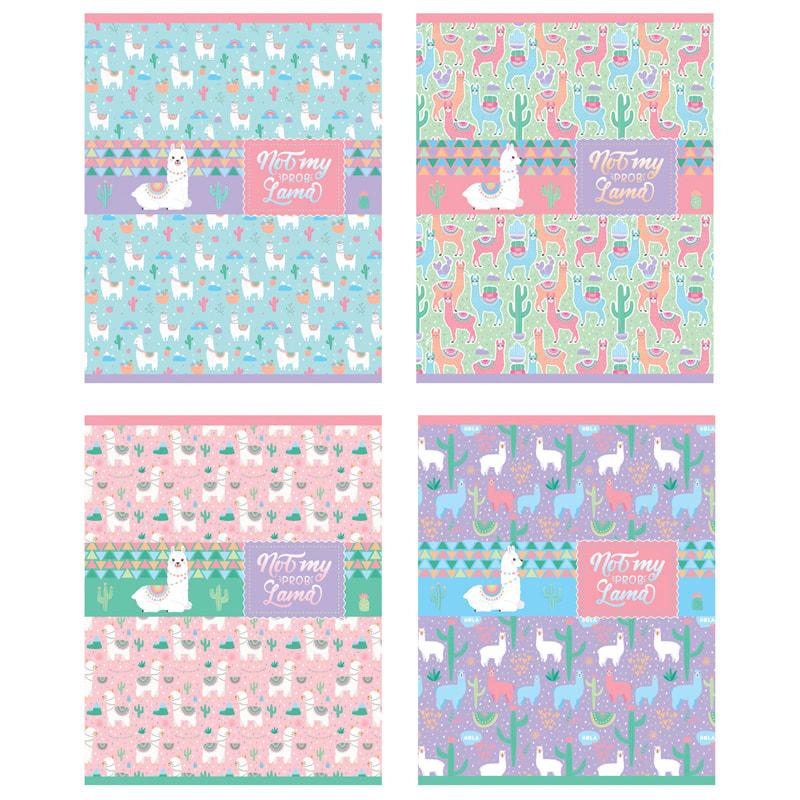 Тетрадь 48л., А5, клетка BG "Lama Pattern", эконом