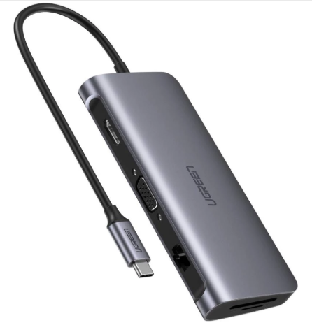 Конвертер Ugreen USB 3.1 (m) Type C на HDMI/VGA/LAN/Card Reader/USB 3.0 (2 порта) - фото 1 - id-p75735317