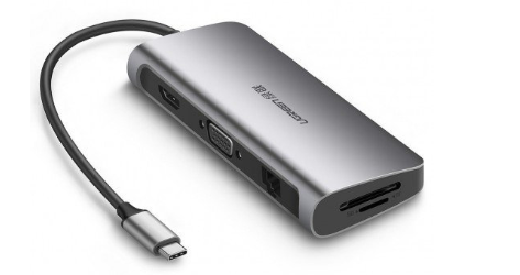 Конвертер Ugreen USB 3.1 (m) Type C на HDMI/VGA/LAN/Card Reader/USB 3.0 (2 порта) - фото 2 - id-p75735317
