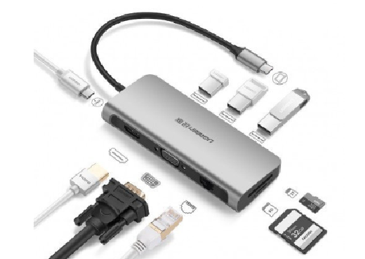 Конвертер Ugreen USB 3.1 (m) Type C на HDMI/VGA/LAN/Card Reader/USB 3.0 (2 порта) - фото 3 - id-p75735317