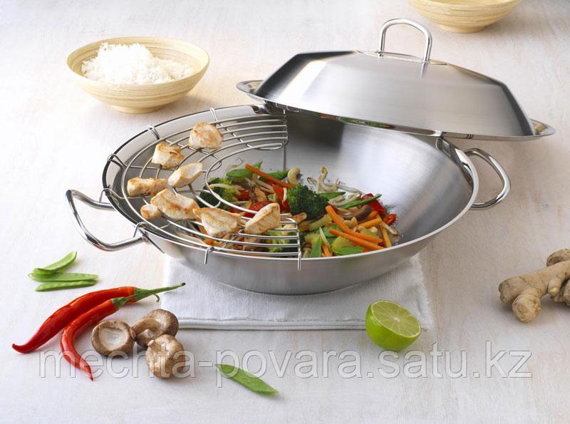 Сковородка вок 45 см., с круглым дном. для азиатской, восточной и европейской кухни