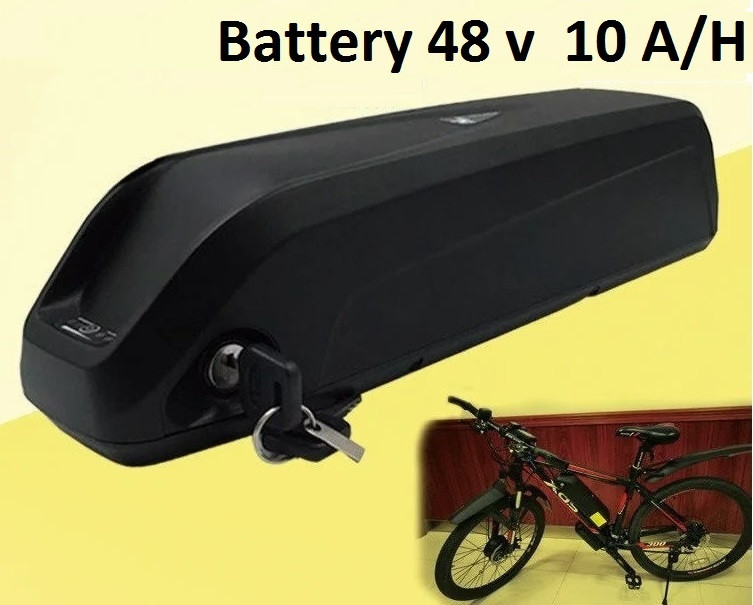 Аккумулятор Li-ion 48v 10 A/H + зарядн. устройство 48 v. Вес 3 Кг. Для моторов до 500w