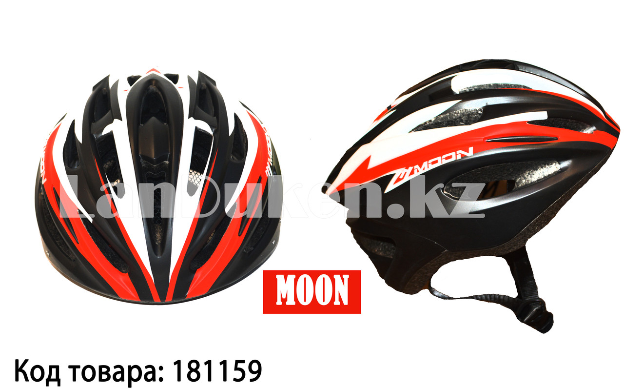 Защитный шлем для катания на роликах и велосипеде MOON матовый красно-черный