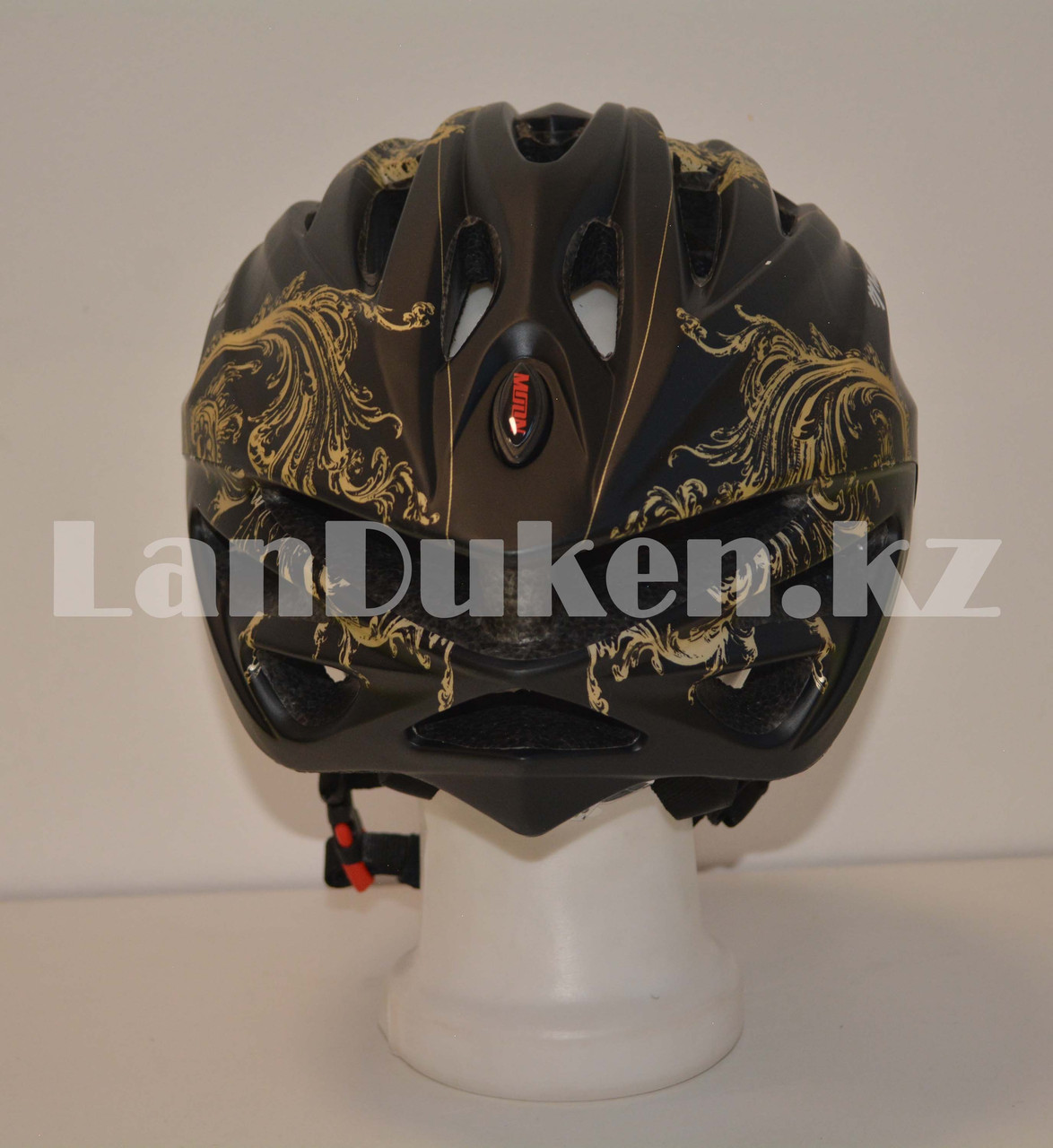 Защитный шлем для катания на роликах и велосипеде MOON матовый черно-золотой - фото 7 - id-p76208410