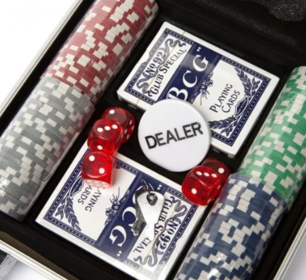 Набор для покера 100 фишек без номинала в металлическом кейсе - фото 3 - id-p35220543