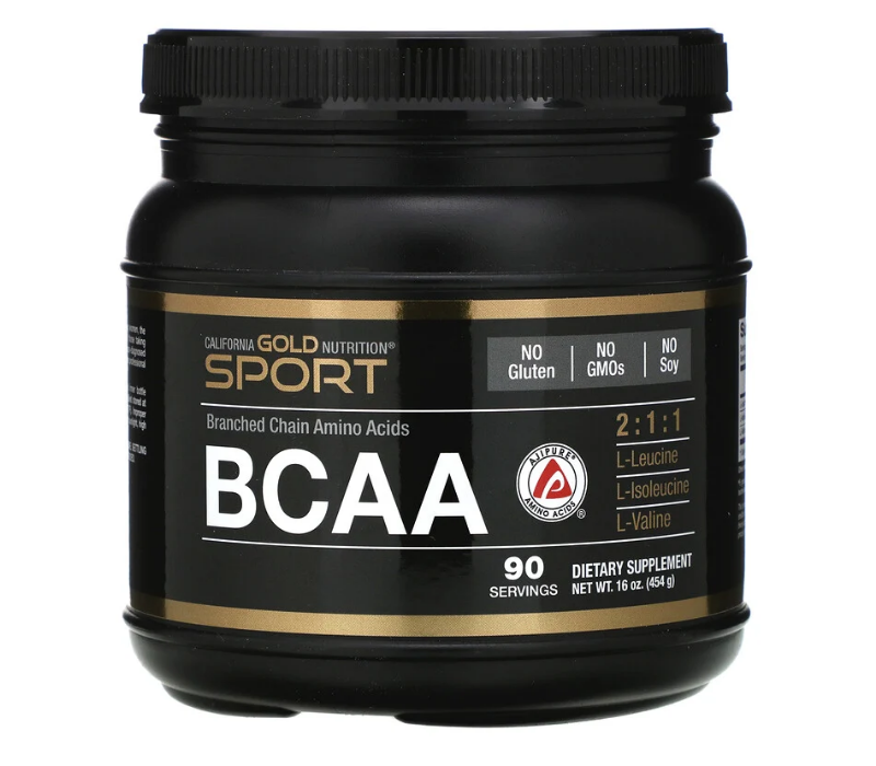 California Gold Nutrition, Порошок BCAA, AjiPure®, аминокислоты с разветвленными цепями, 454 г (16 унций) - фото 1 - id-p76216698