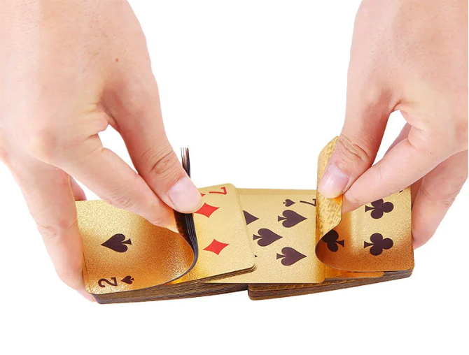 Покерные карты с золотым напылением Golden Premium Euro 54 Карты игральные сувенирные (золото) - фото 4 - id-p73007144