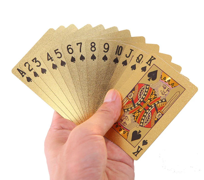 Покерные карты с золотым напылением Golden Premium Euro 54 Карты игральные сувенирные (золото) - фото 5 - id-p73007144